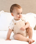 Organic Cotton Muslin Romper Overall - Oat