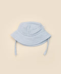 Organic Cotton Muslin Bucket Sun Hat - Ice Blue