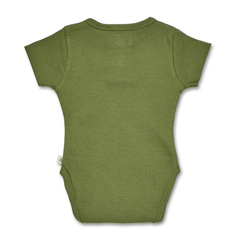 Snuggle Hunny - Olive SS Organic Bodysuit