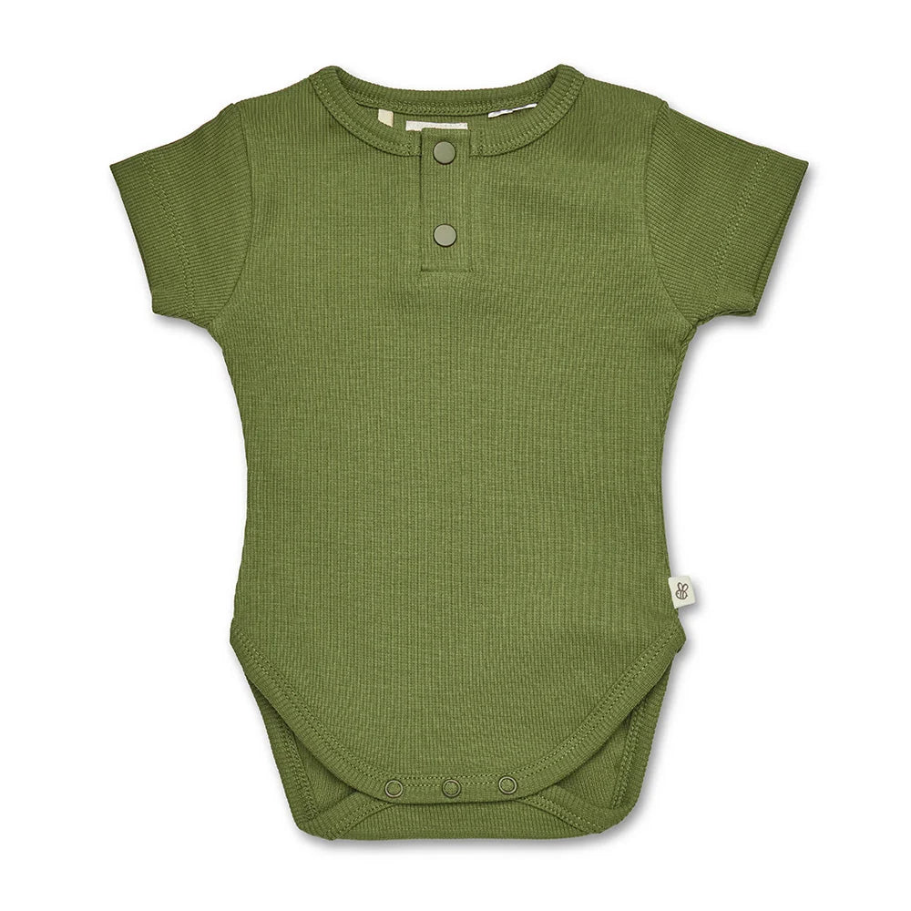 Snuggle Hunny - Olive SS Organic Bodysuit