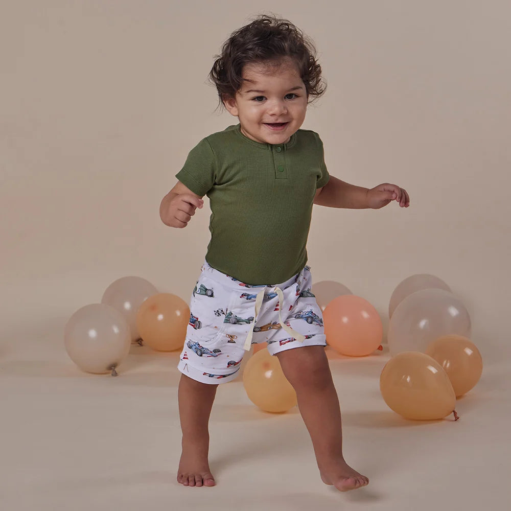 Snuggle Hunny - Olive SS Organic Bodysuit