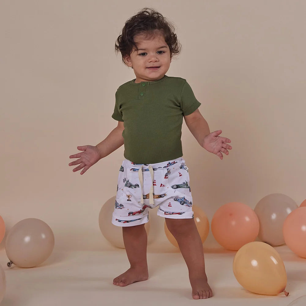 Snuggle Hunny - Olive SS Organic Bodysuit