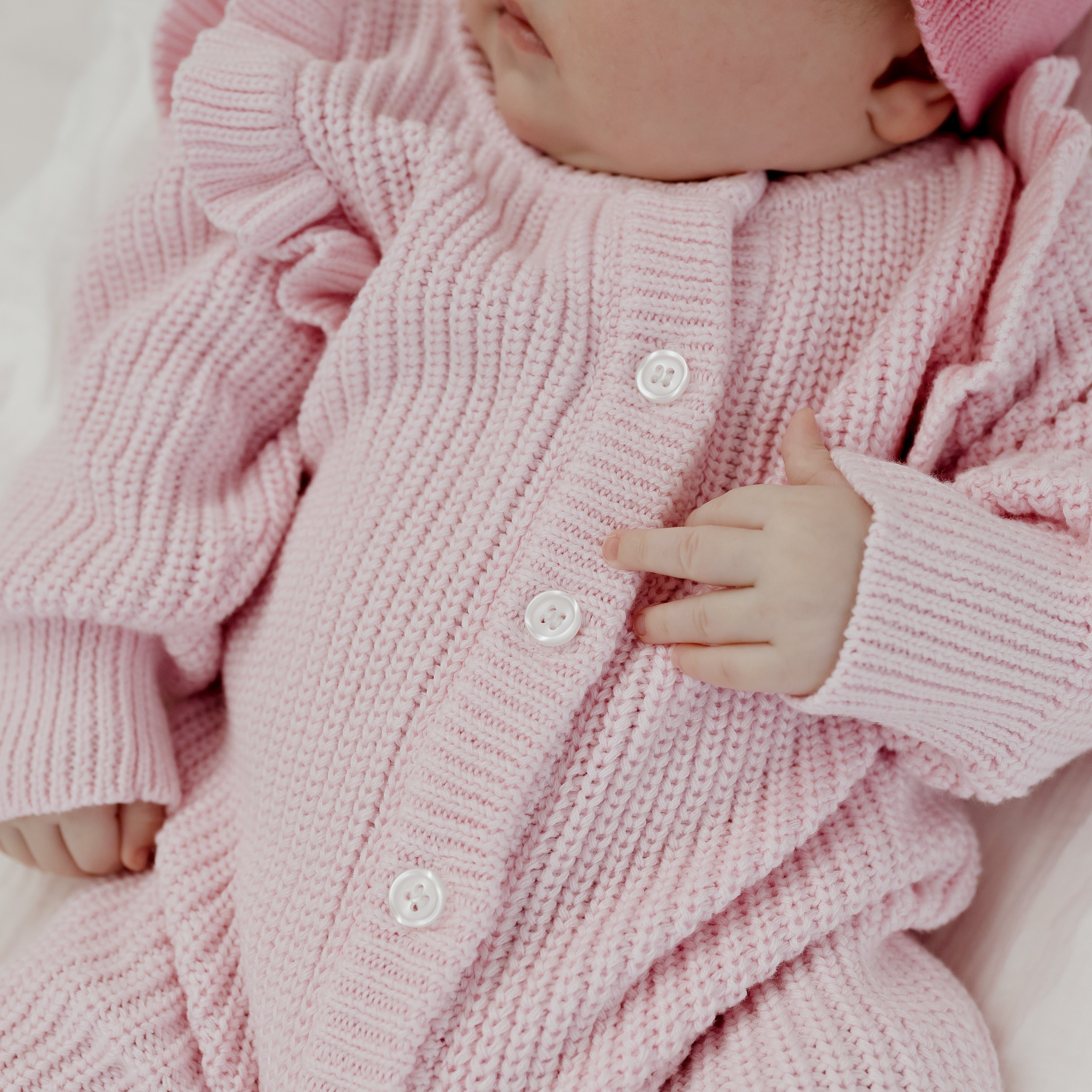 Pointelle Knit Romper - Classic Pink