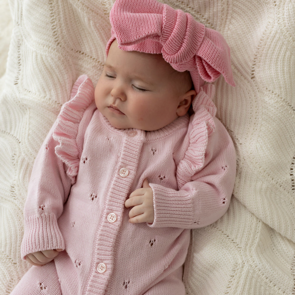 Pointelle Knit Romper - Classic Pink