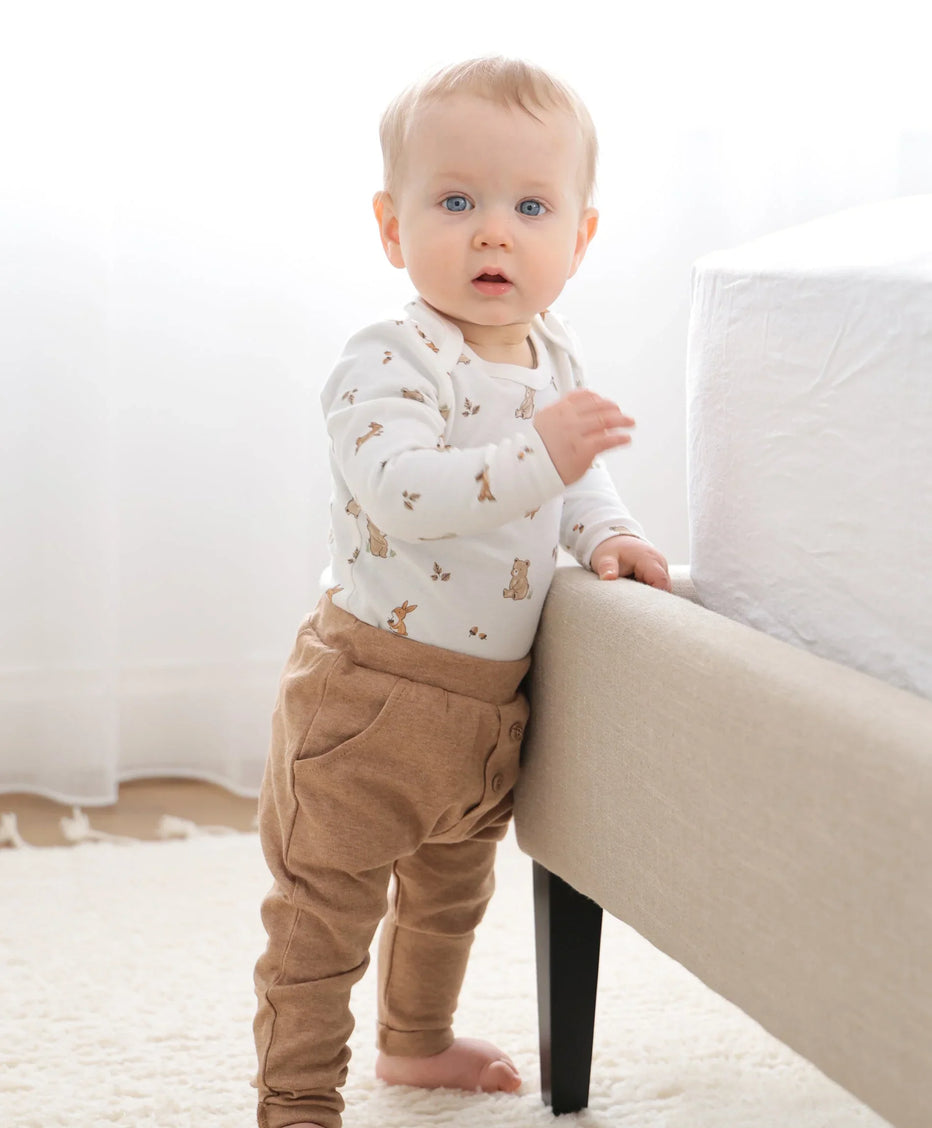 Organic Cotton Track Pants - Brown