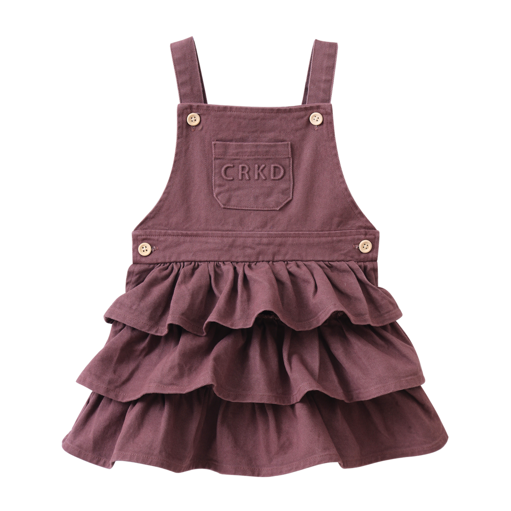 Cracked Soda Blossom Denim Pinafore Plum