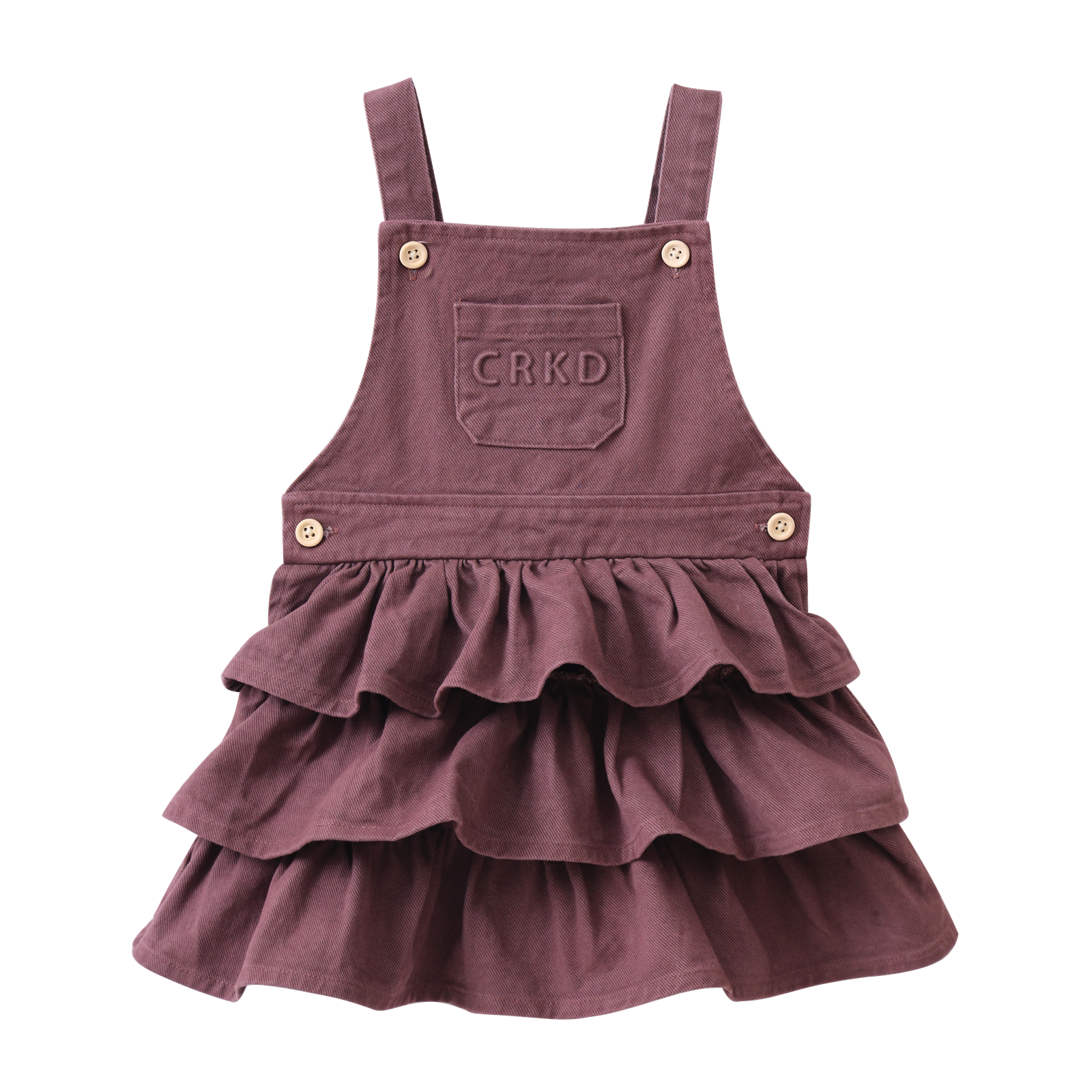 Cracked Soda Blossom Denim Pinafore Plum