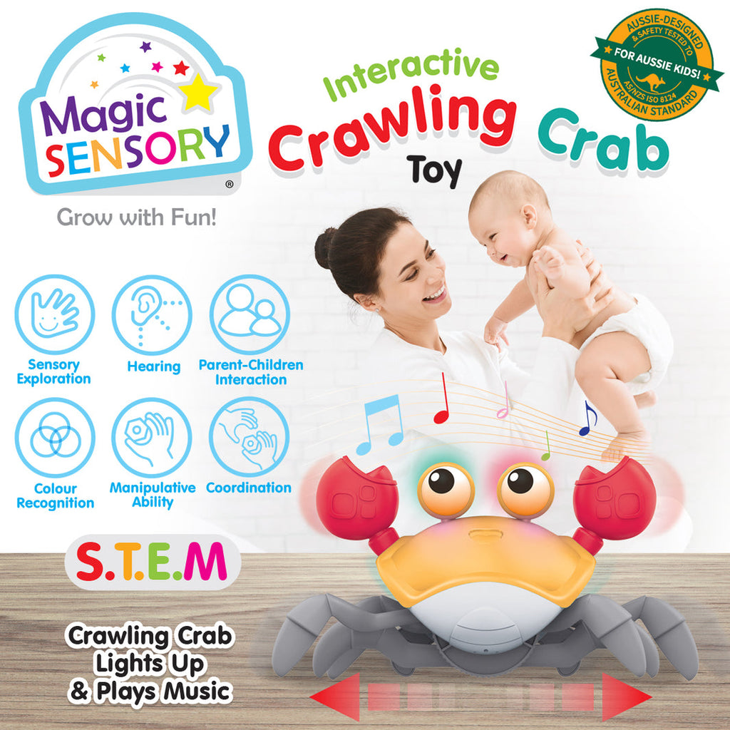 Magic Sensory Interactive Crawling Crab - Orange