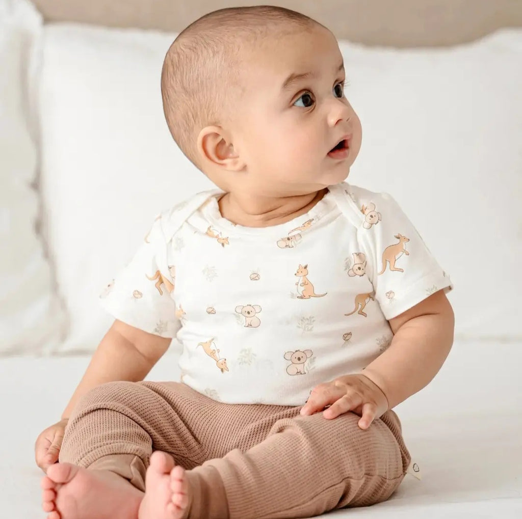 Bamboo S.S Bodysuit - Kangaroo & Koala