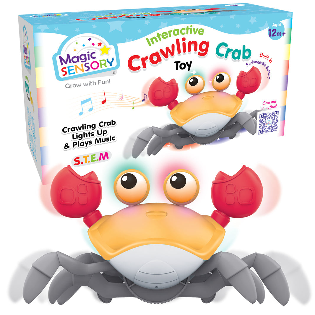 Magic Sensory Interactive Crawling Crab - Orange