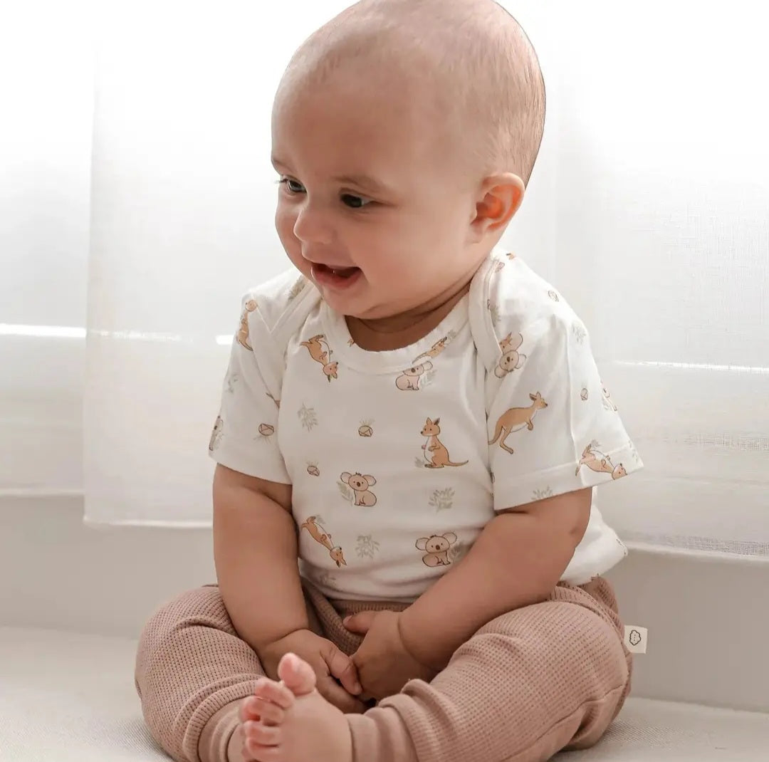 Bamboo S.S Bodysuit - Kangaroo & Koala