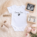 Announcement Onesie Coming Soon Baby Feet (White)