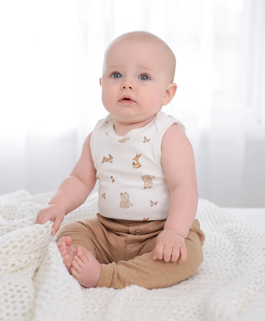 Organic Cotton Track Pants - Brown