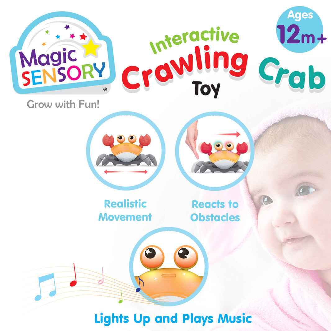 Magic Sensory Interactive Crawling Crab - Orange