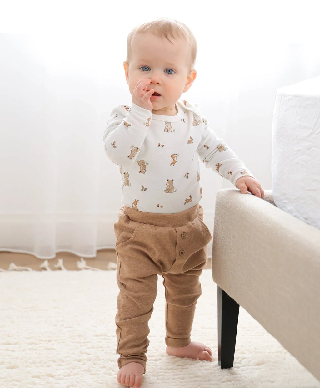 Organic Cotton Track Pants - Brown