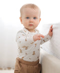 Organic Cotton Long Sleeve Bodysuit - Bear and Bunny