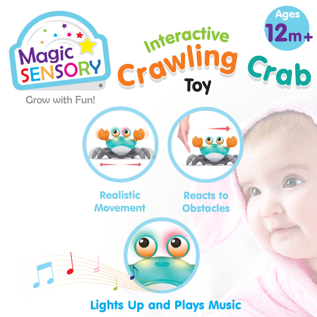 Magic Sensory Interactive Crawling Crab - Blue