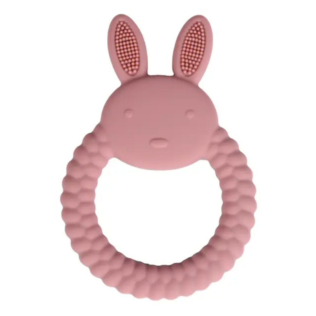 Bunny Teether Round BPA Free Food Grade Silicone