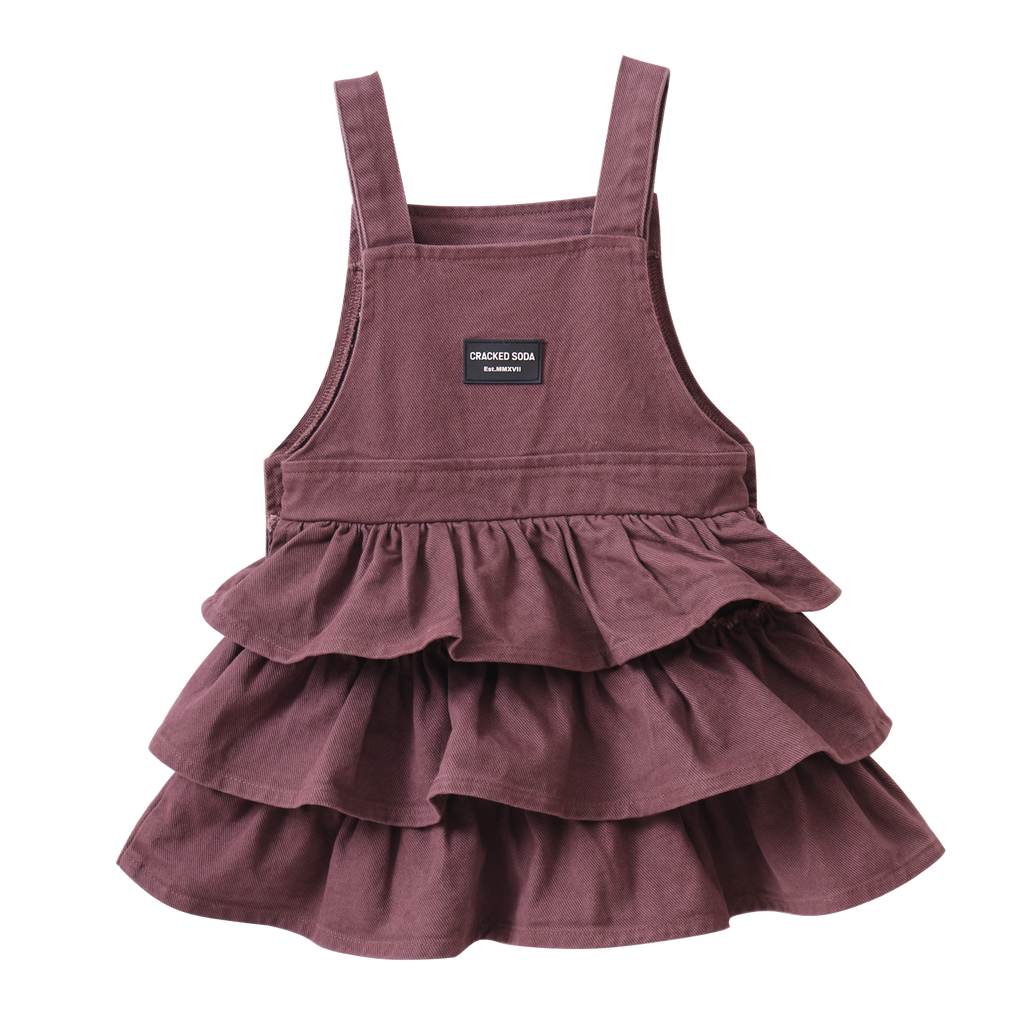 Cracked Soda Blossom Denim Pinafore Plum