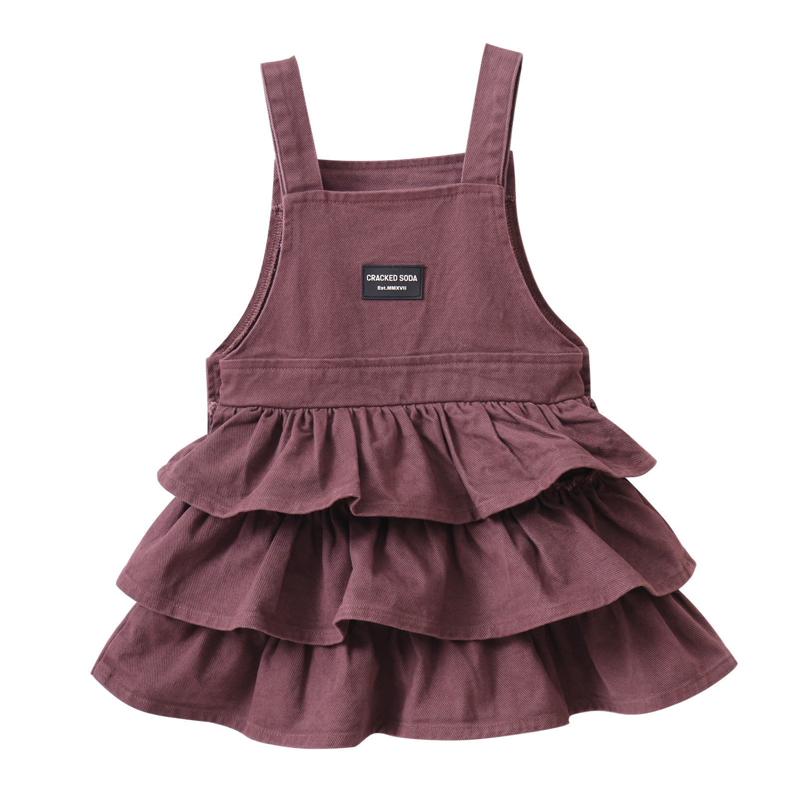 Cracked Soda Blossom Denim Pinafore Plum