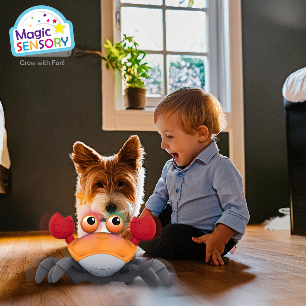 Magic Sensory Interactive Crawling Crab - Orange