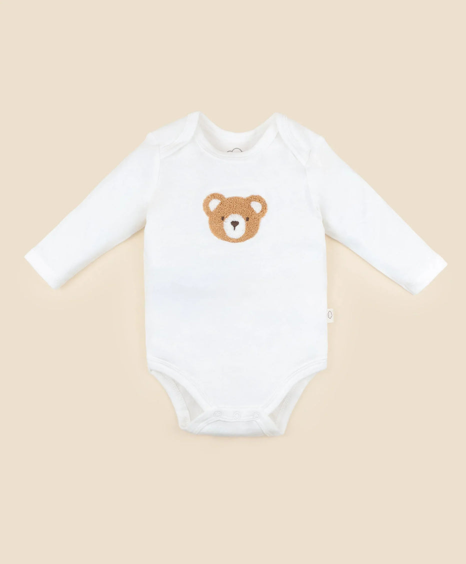Organic Cotton Long Sleeve Bodysuit - Chenille Bear