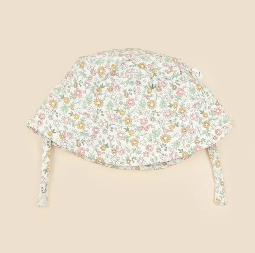 Organic Cotton Bucket Sun Hat - Daisies