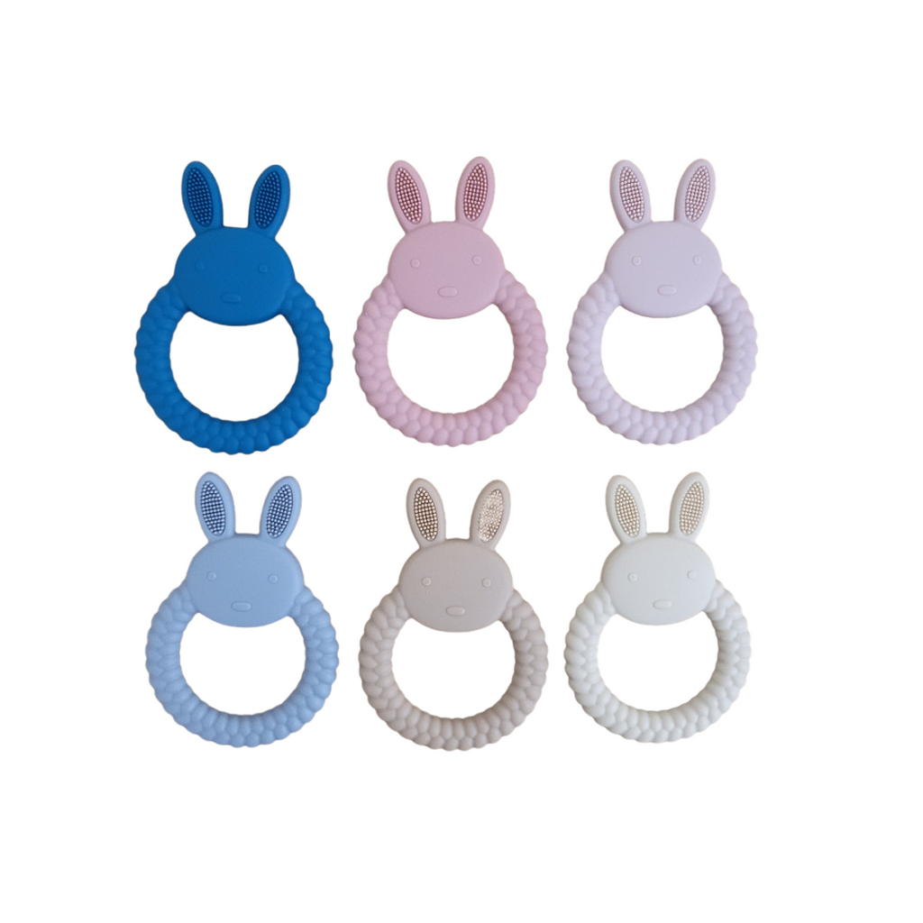 Bunny Teether Round BPA Free Food Grade Silicone