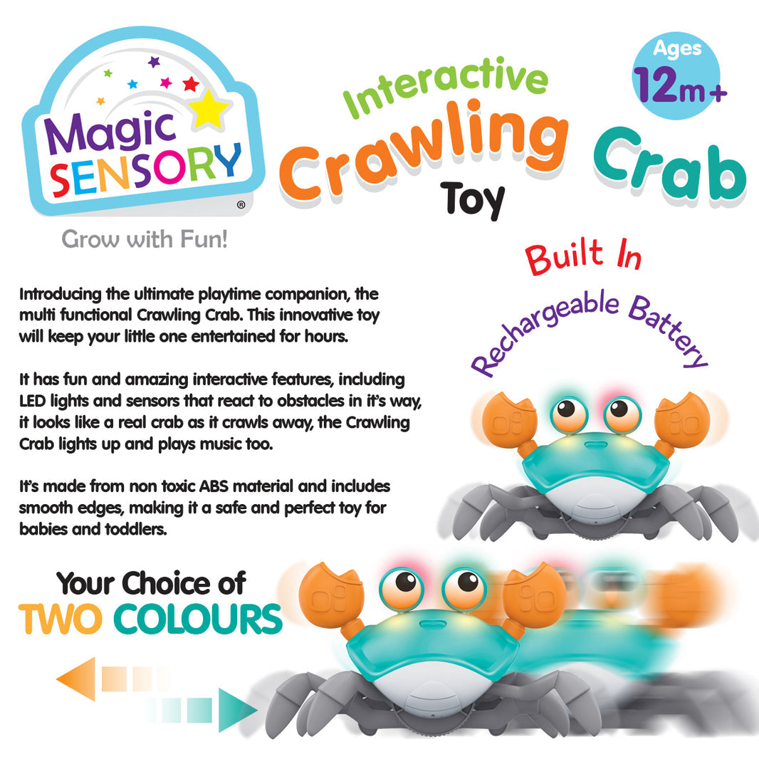 Magic Sensory Interactive Crawling Crab - Blue