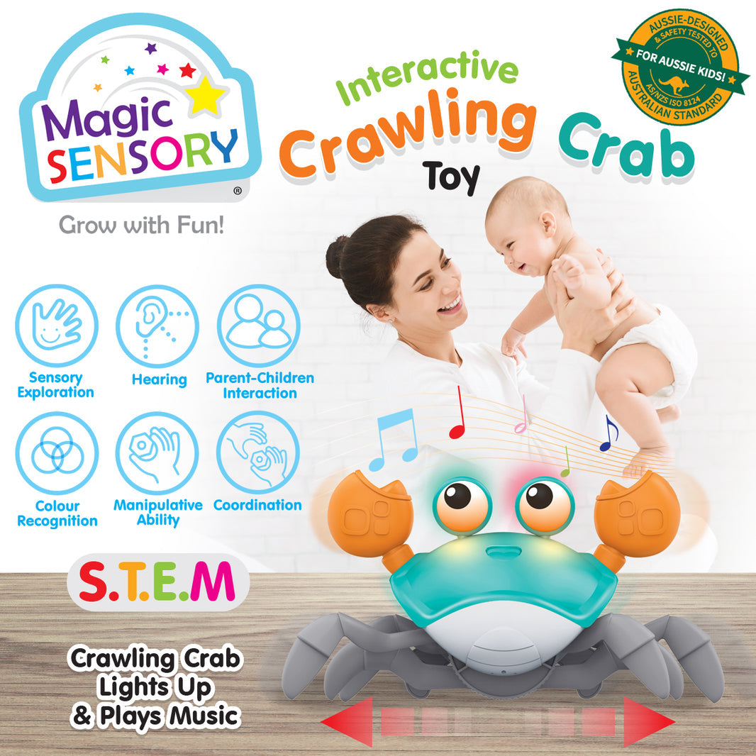 Magic Sensory Interactive Crawling Crab - Blue