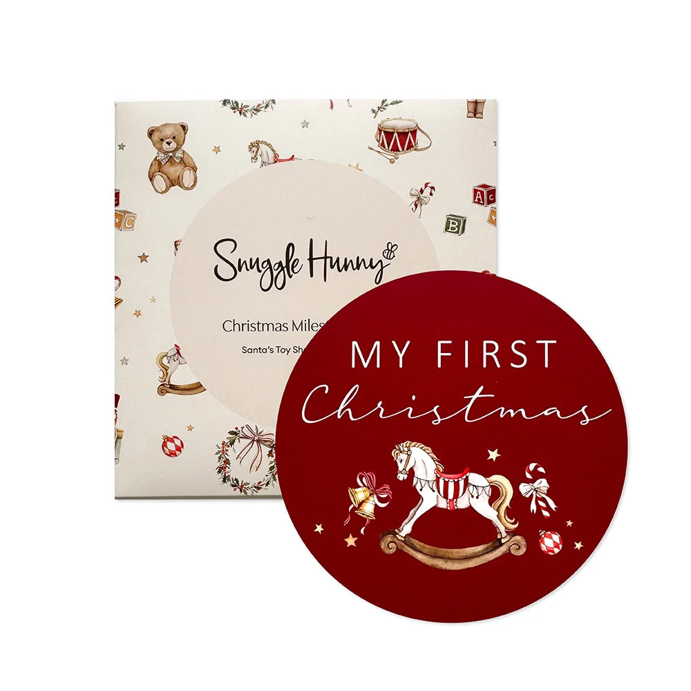 Snuggle Hunny Santa's Toy Shop Reversible Single Milestone Card