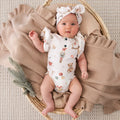 Snuggle Hunny Santa's Toy Shop Short Sleeve Bodysuit with Frill