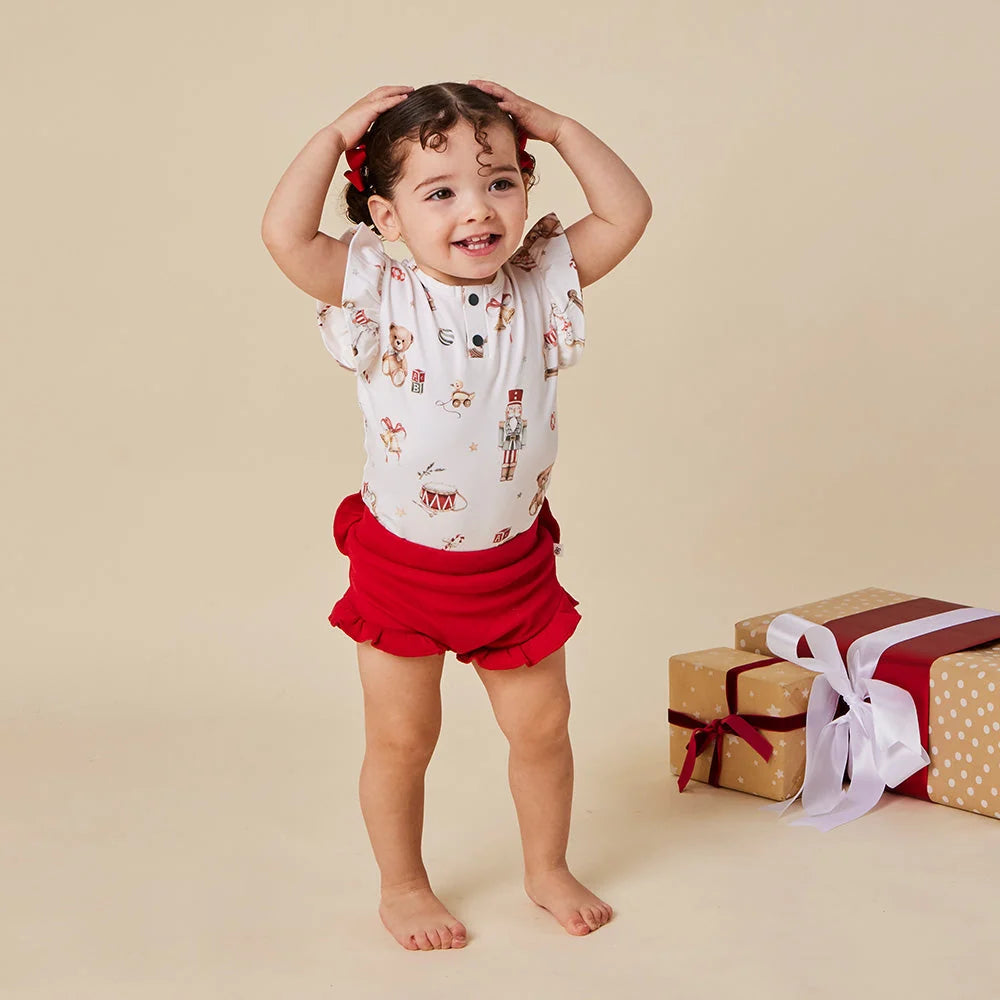 Snuggle Hunny Red Organic Bloomers