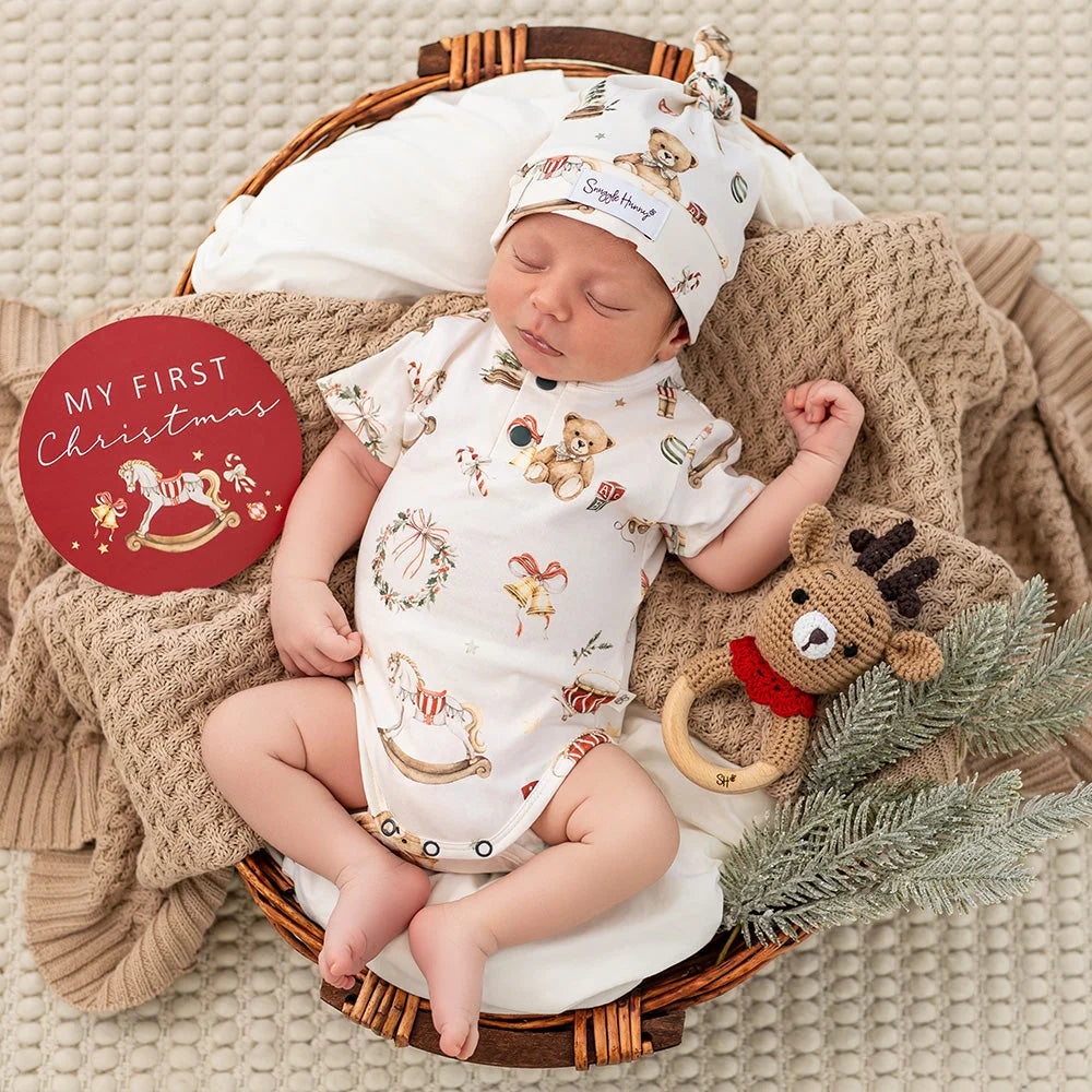 Snuggle Hunny Santa's Toy Shop Short Sleeve Bodysuit