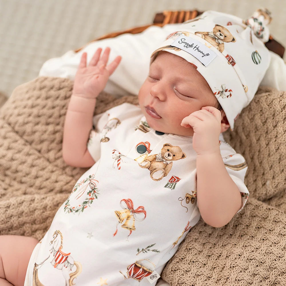 Snuggle Hunny Santa's Toy Shop Short Sleeve Bodysuit