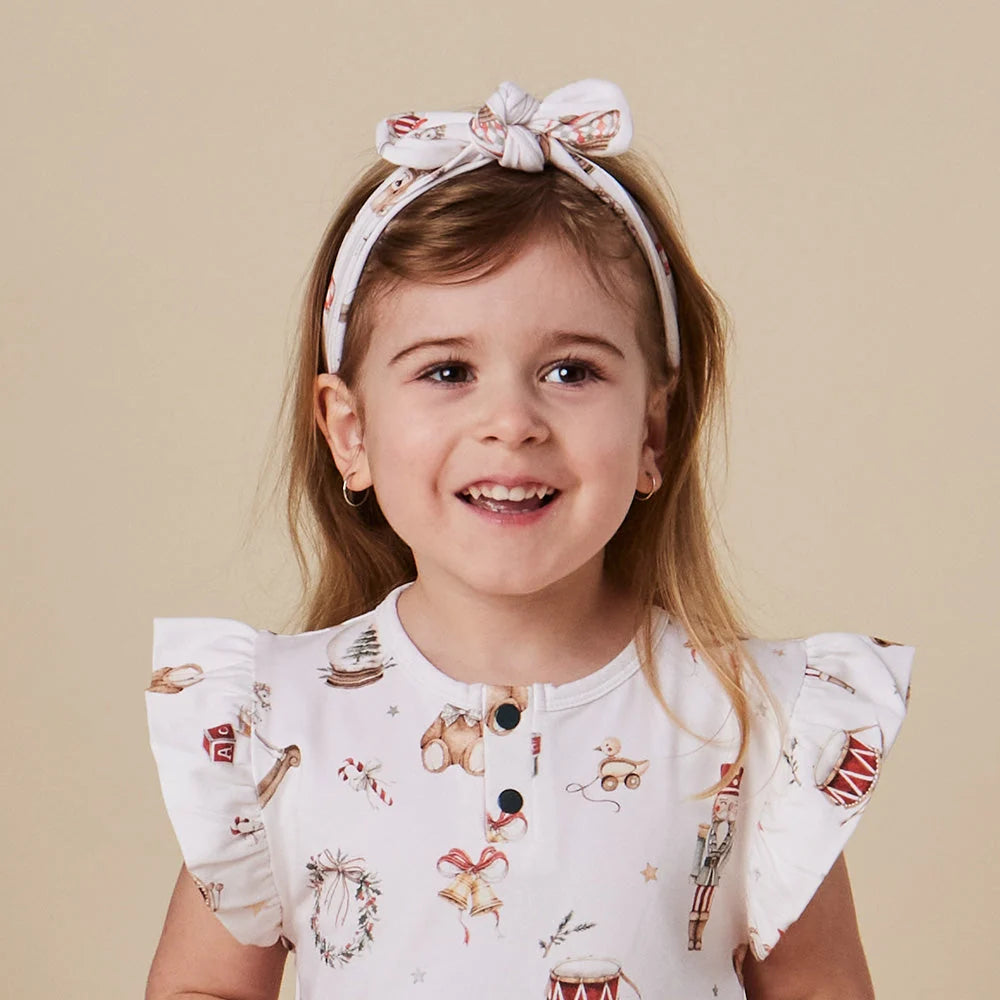 Snuggle Hunny Santa's Toy Shop Organic Topknot