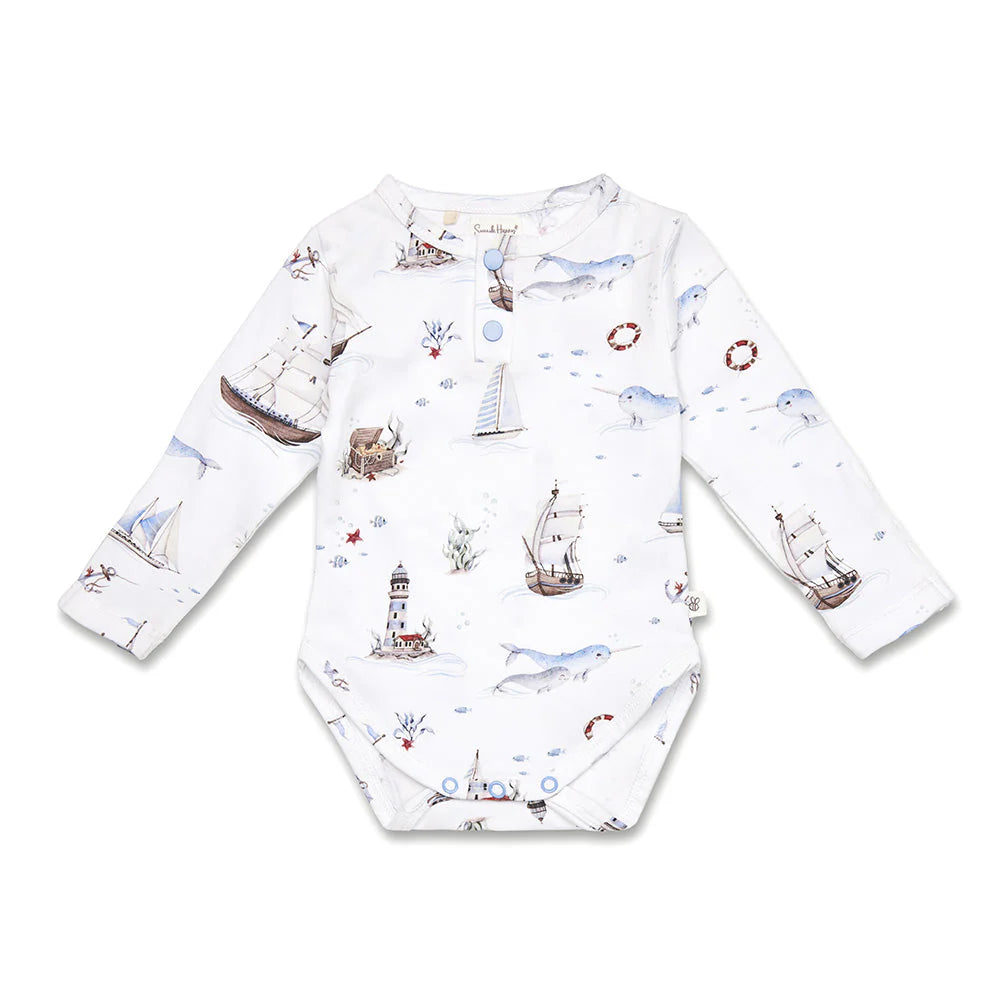 Snuggle Hunny - LS Organic Bodysuit - Set Sail