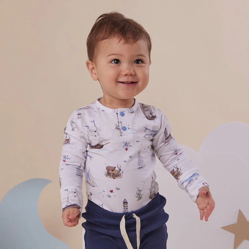 Snuggle Hunny - LS Organic Bodysuit - Set Sail