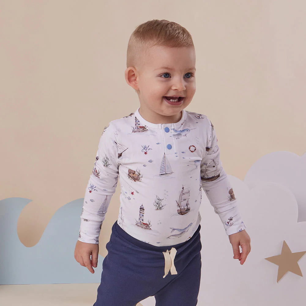 Snuggle Hunny - LS Organic Bodysuit - Set Sail