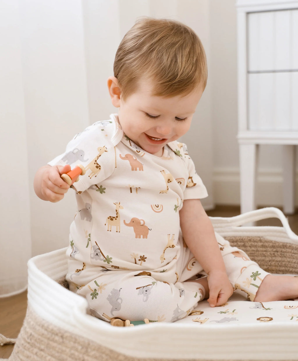 Organic Cotton Short Sleeve Bodysuit - Zoo