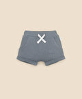 Organic Cotton Waffle Shorts - Charcoal Blue