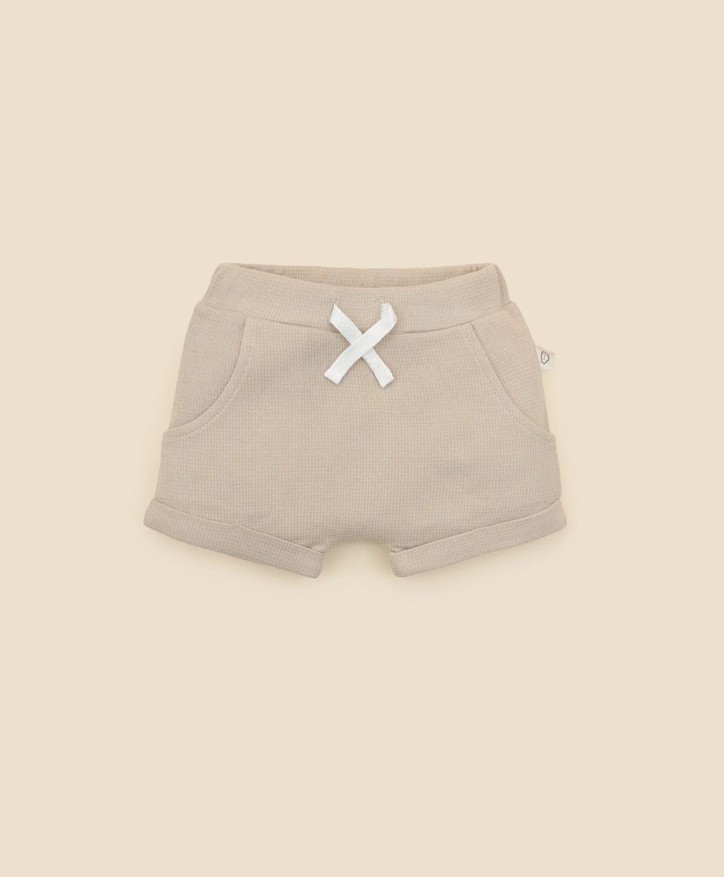 Organic Cotton Waffle Shorts - Oat