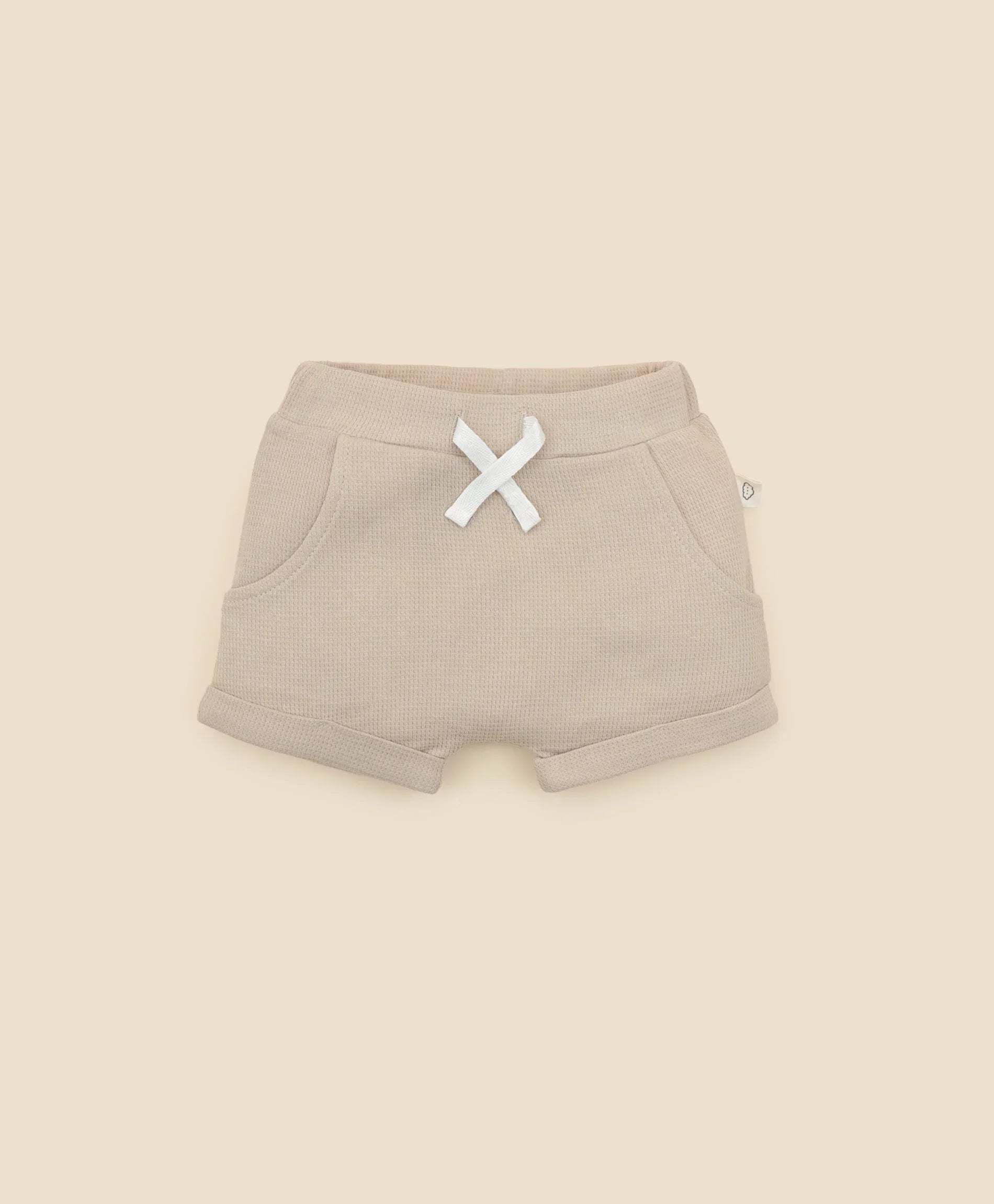 Organic Cotton Waffle Shorts - Oat