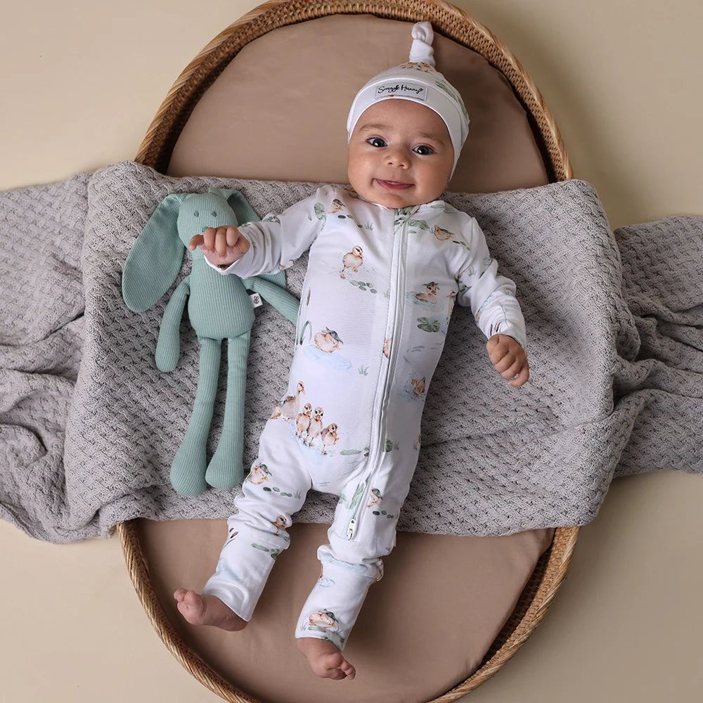 Snuggle Hunny Organic Snugglesuit Covertible Romper - Duck Pond