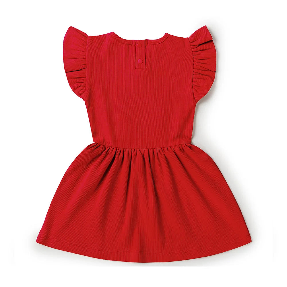 Snuggle Hunny Red Short Sleeve Organic Dress