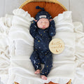 Snuggle Hunny - Organic Snugglesuit Convertable Romper - Starry Night