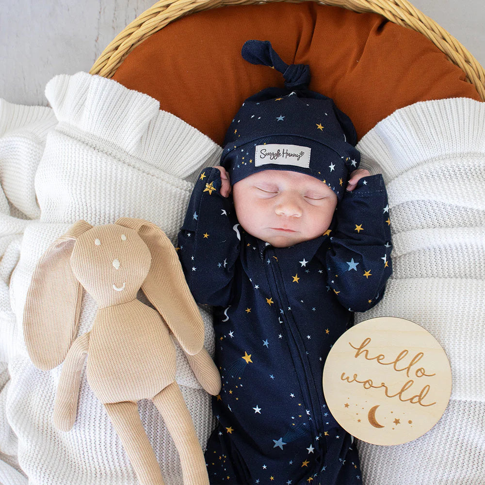 Snuggle Hunny - Organic Snugglesuit Convertable Romper - Starry Night