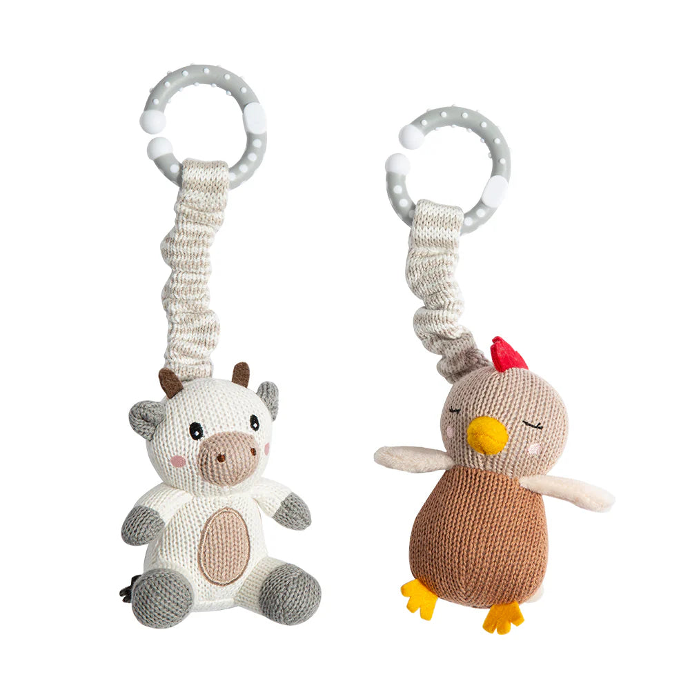 2pk Stroller Toy - Cow & Chicken