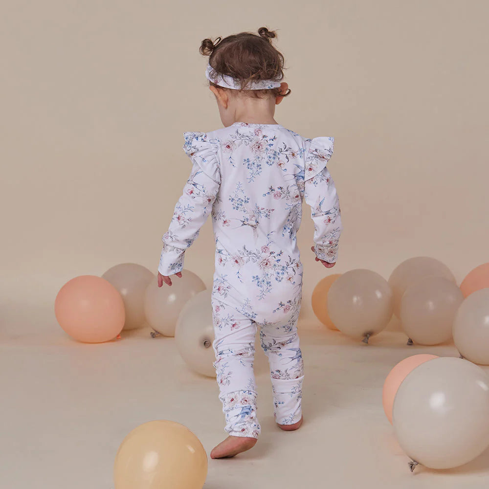 Snuggle Hunny - Organic Snugglesuit Convertable Romper - Sweet Swallows