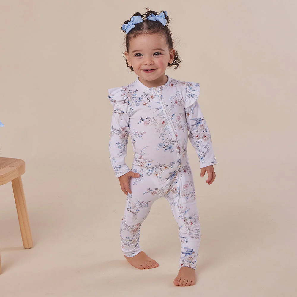 Snuggle Hunny - Organic Snugglesuit Convertable Romper - Sweet Swallows